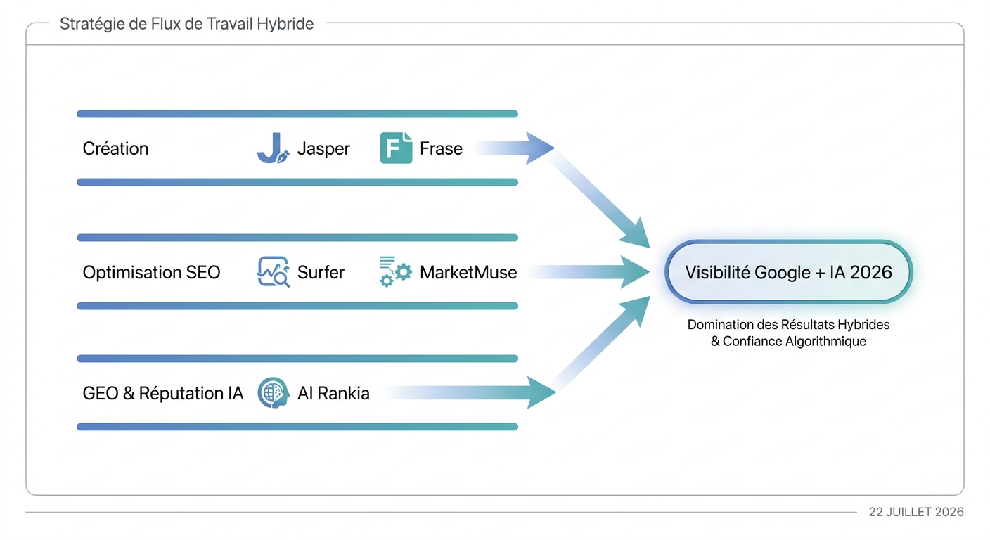 Diagramme de stratégie de flux de travail hybride pour 2026