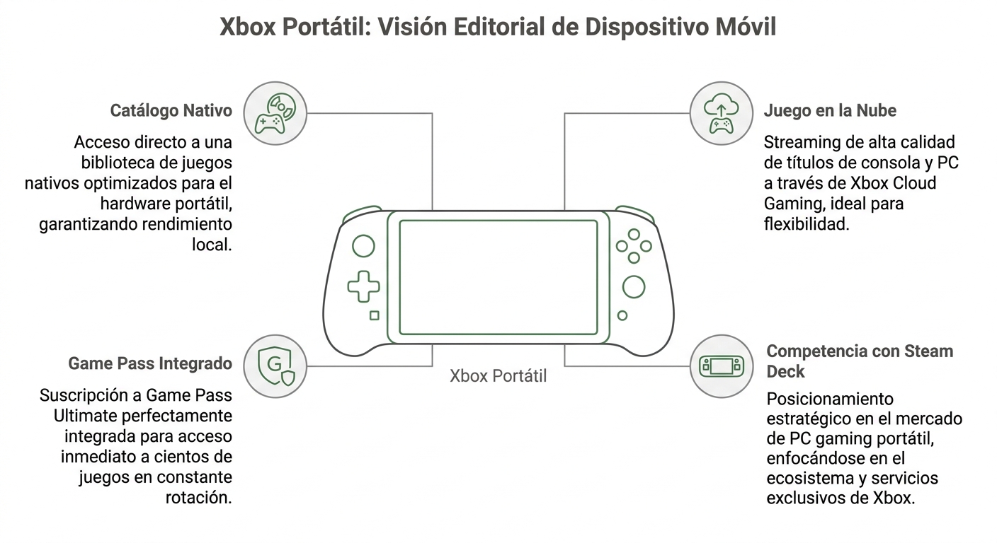 Concepto ilustrativo de la futura consola portátil de Xbox