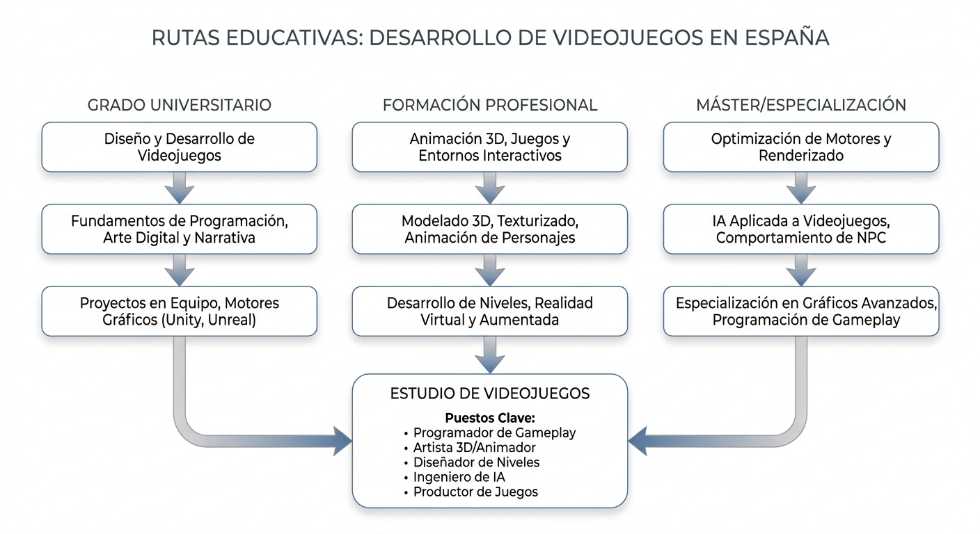 Rutas formativas para creadores de videojuegos en España