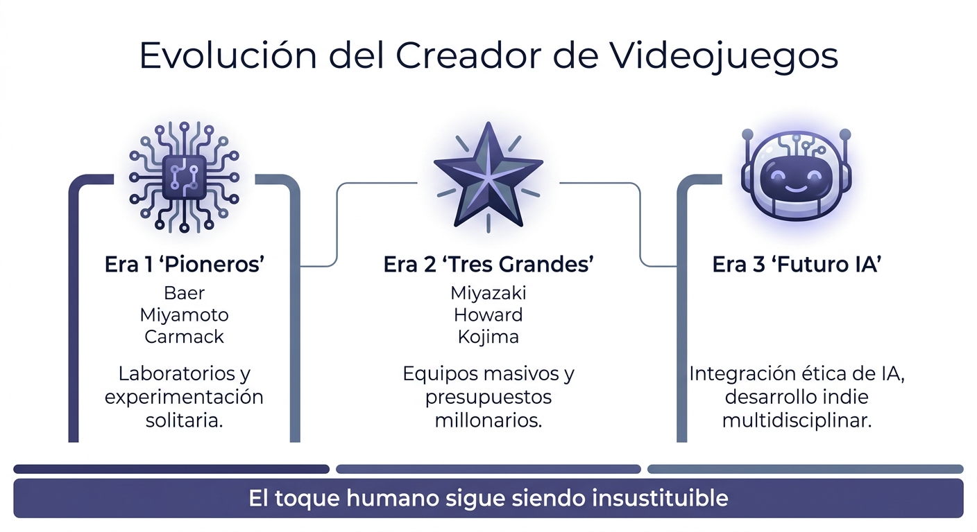 Resumen visual de la evolución del creador de videojuegos