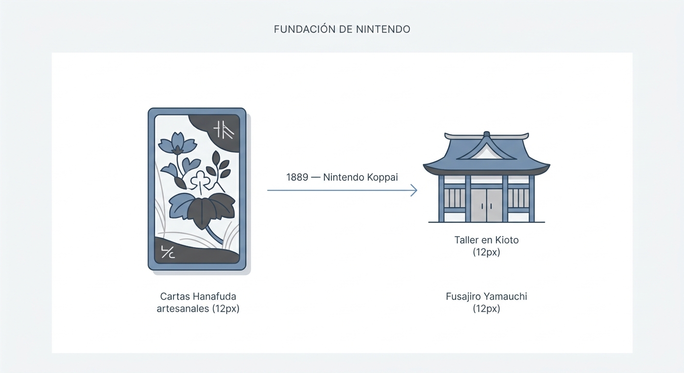 Infografía sobre la fundación de Nintendo en 1889
