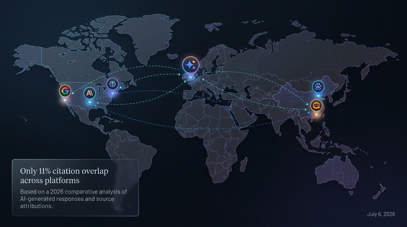 Map of the world showing logos of various global AI models, illustrating the need for a global optimization strategy.
