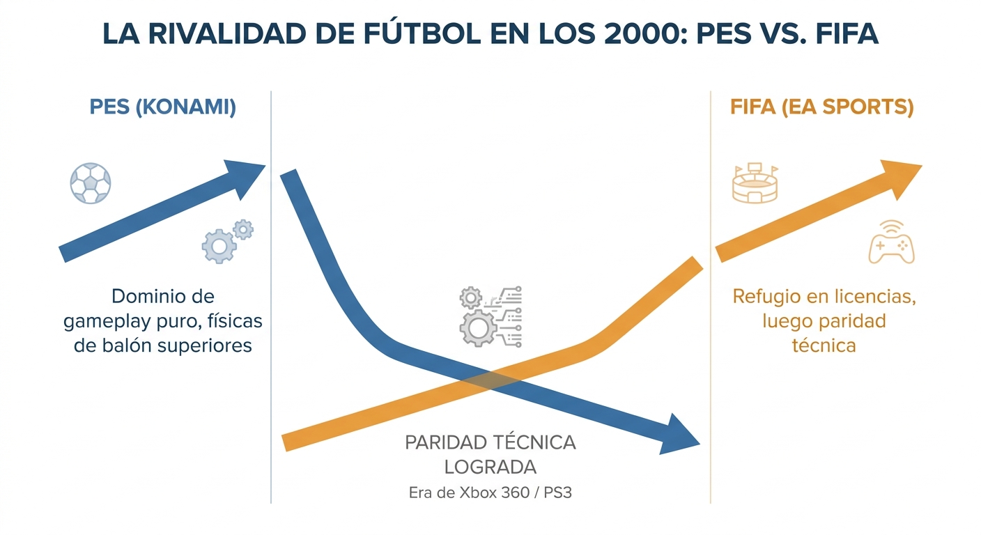 Rivalidad histórica entre FIFA y PES