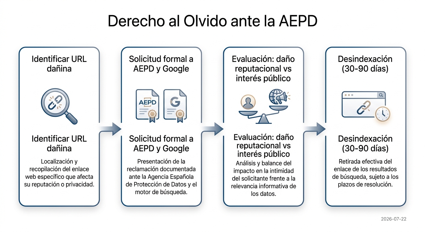 Proceso legal del derecho al olvido ante la AEPD en España