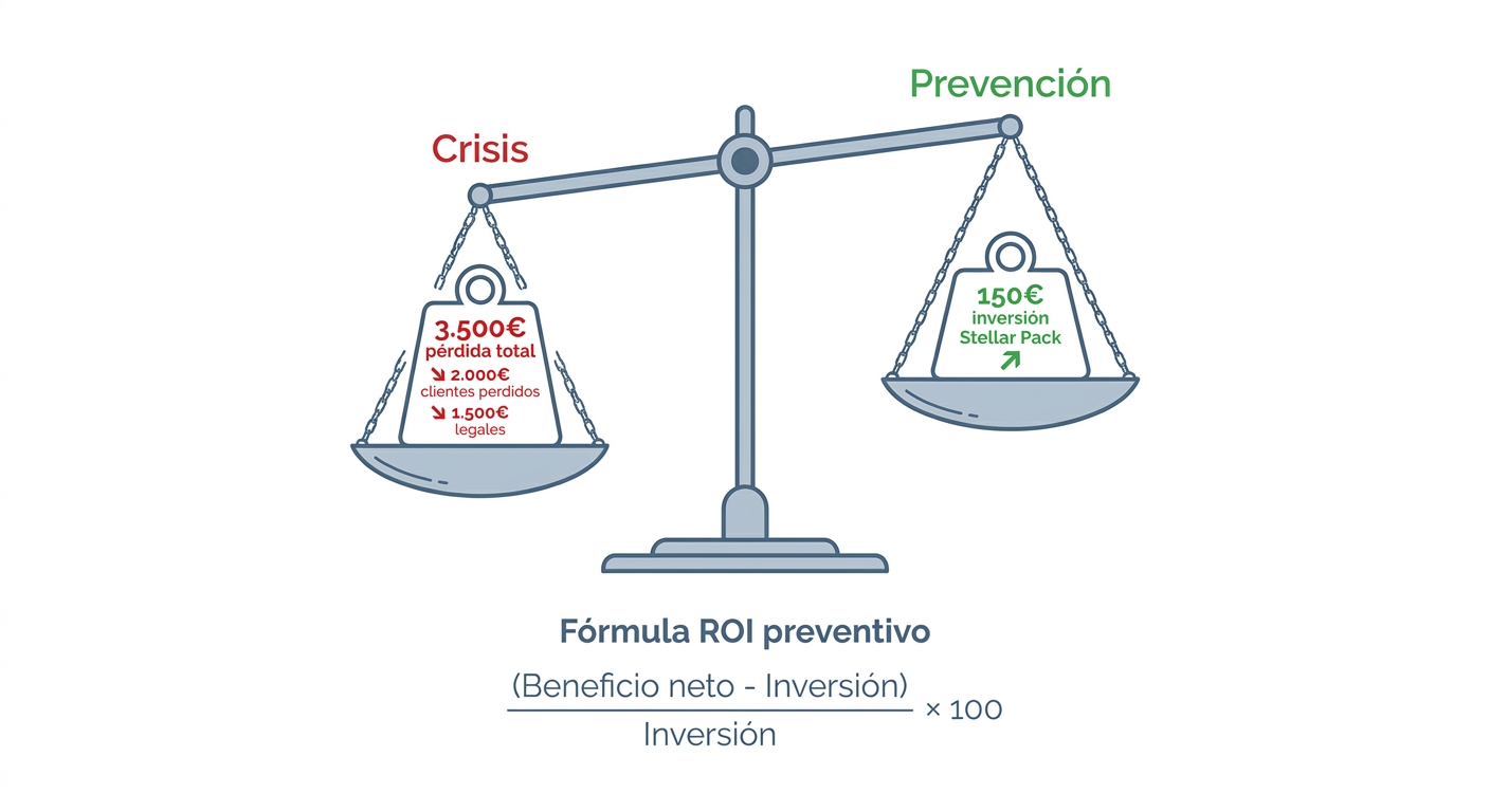 Balanza comparativa: coste de crisis reputacional vs. inversión en prevención