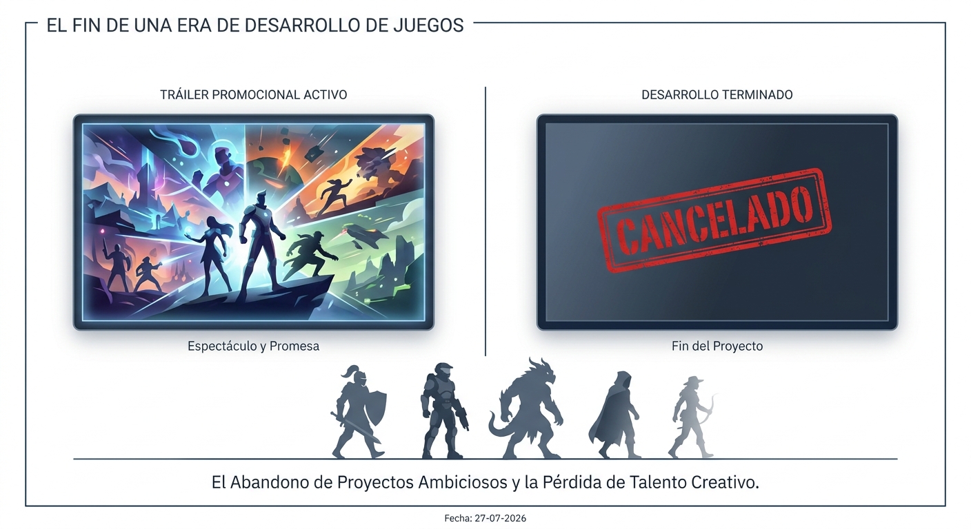 Ilustración conceptual de la cancelación de un videojuego esperado