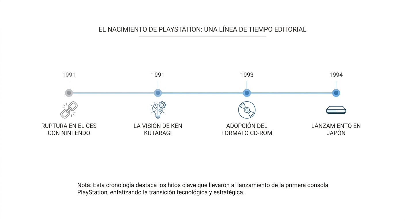 Infografía sobre el origen de PlayStation tras la ruptura con Nintendo