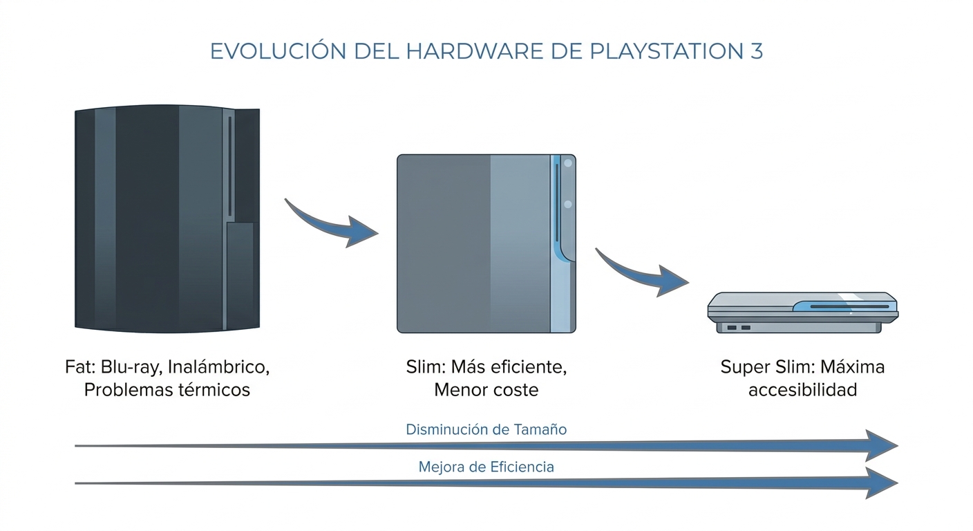 Evolución de los modelos de PS3: Fat, Slim y Super Slim