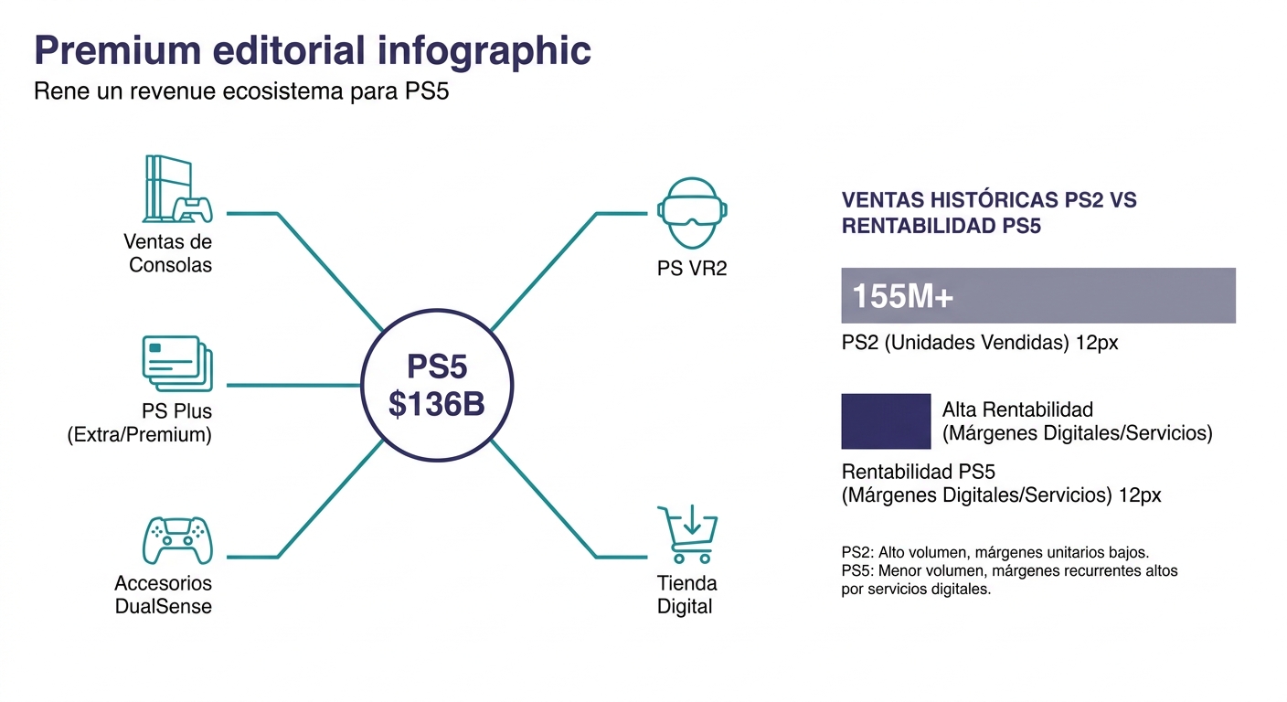 Diagrama del ecosistema de ingresos de PlayStation 5