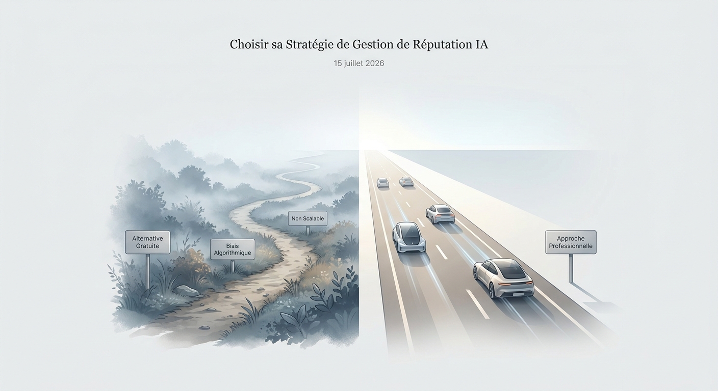 Comparaison visuelle entre l'approche manuelle (difficile) et l'approche automatisée (efficace) du monitoring IA.