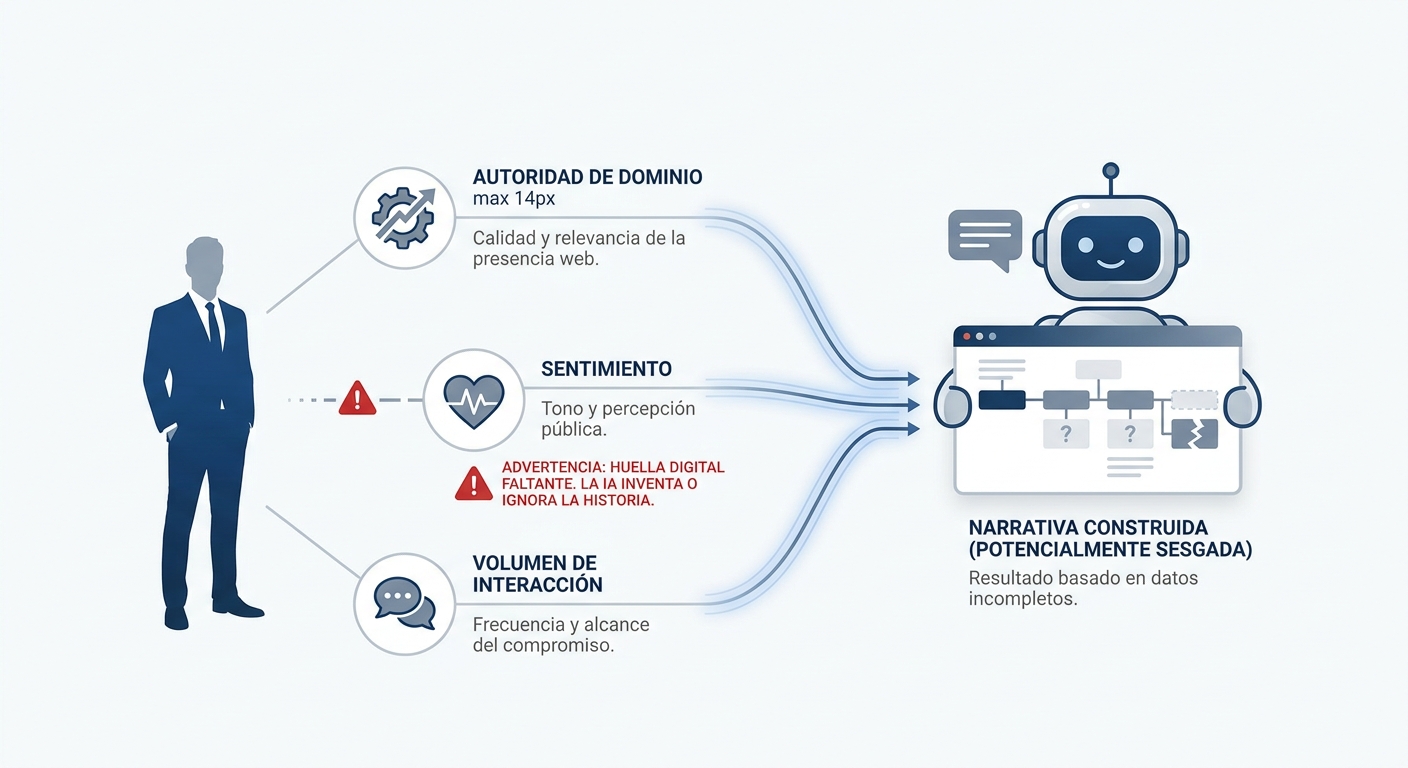 Infografía sobre huella digital del directivo y riesgos de la IA